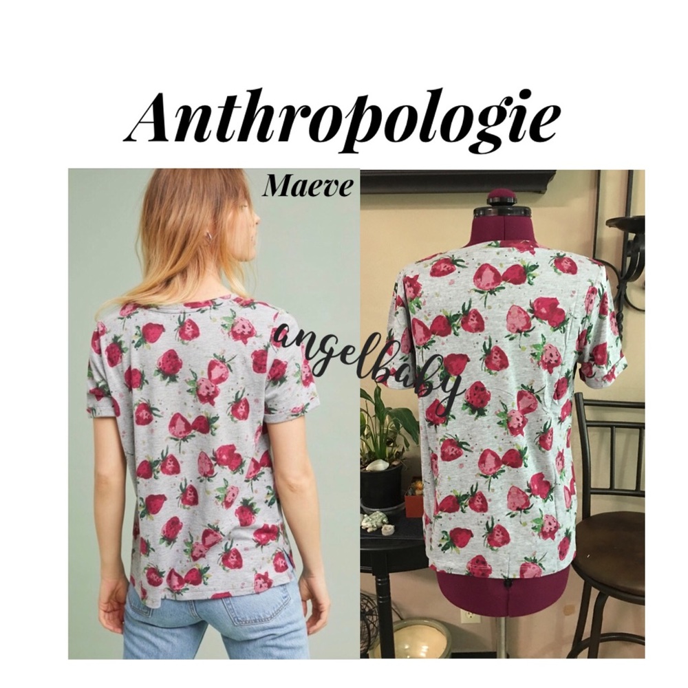 Host Pick! Anthropologie Maeve Strawberry fields tee 🍓🤩 - Picture 11 of 16